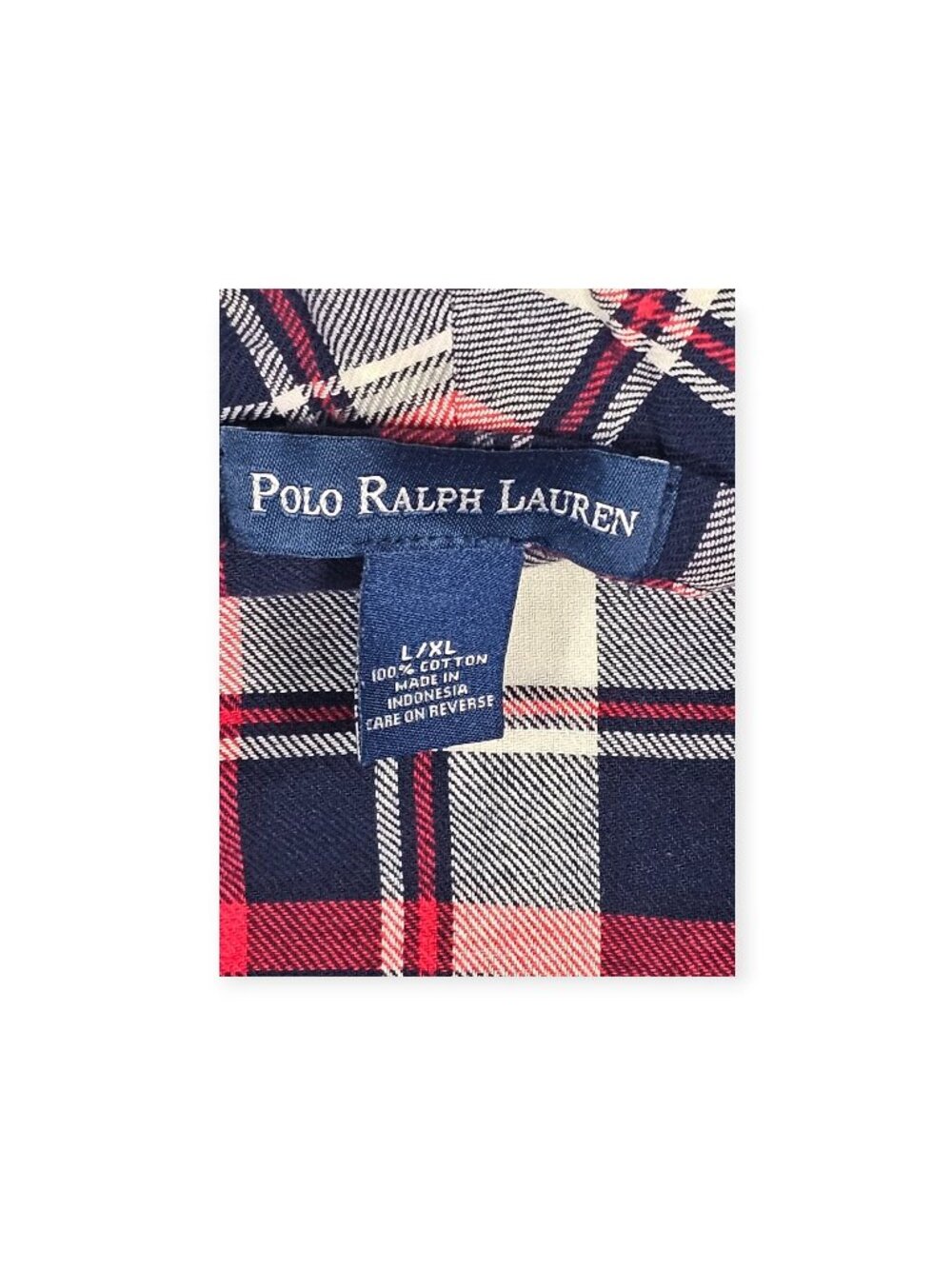 Polo Ralph Lauren Mens L XL Cotton Belted Robe Red White Blue Plaid